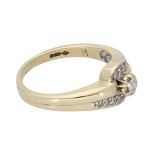 Load image into Gallery viewer, 9ct Gold Diamond Solitaire Ring With Accent Stones Size K
