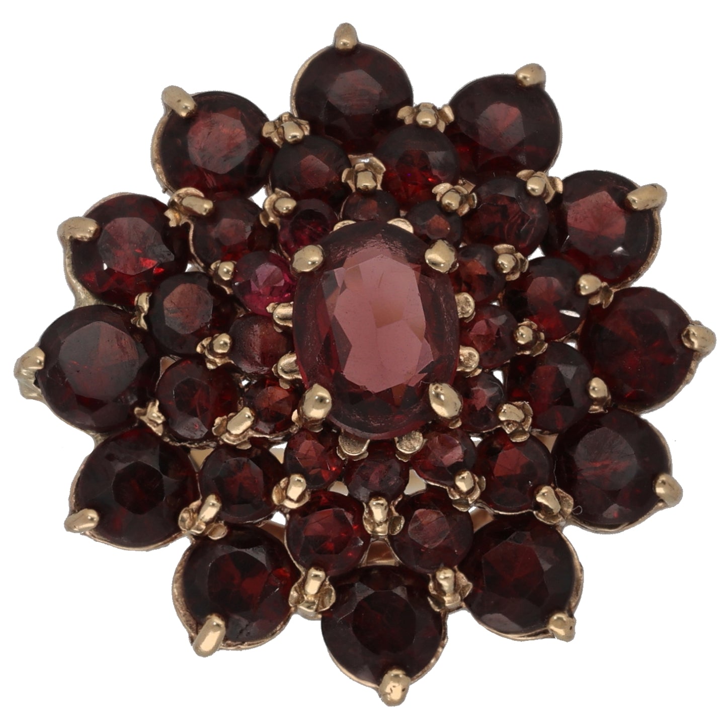 9ct Gold Garnet Dress/Cocktail Ring Size Q