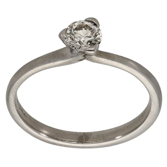Platinum 0.47ct Diamond Solitaire Ring Size R
