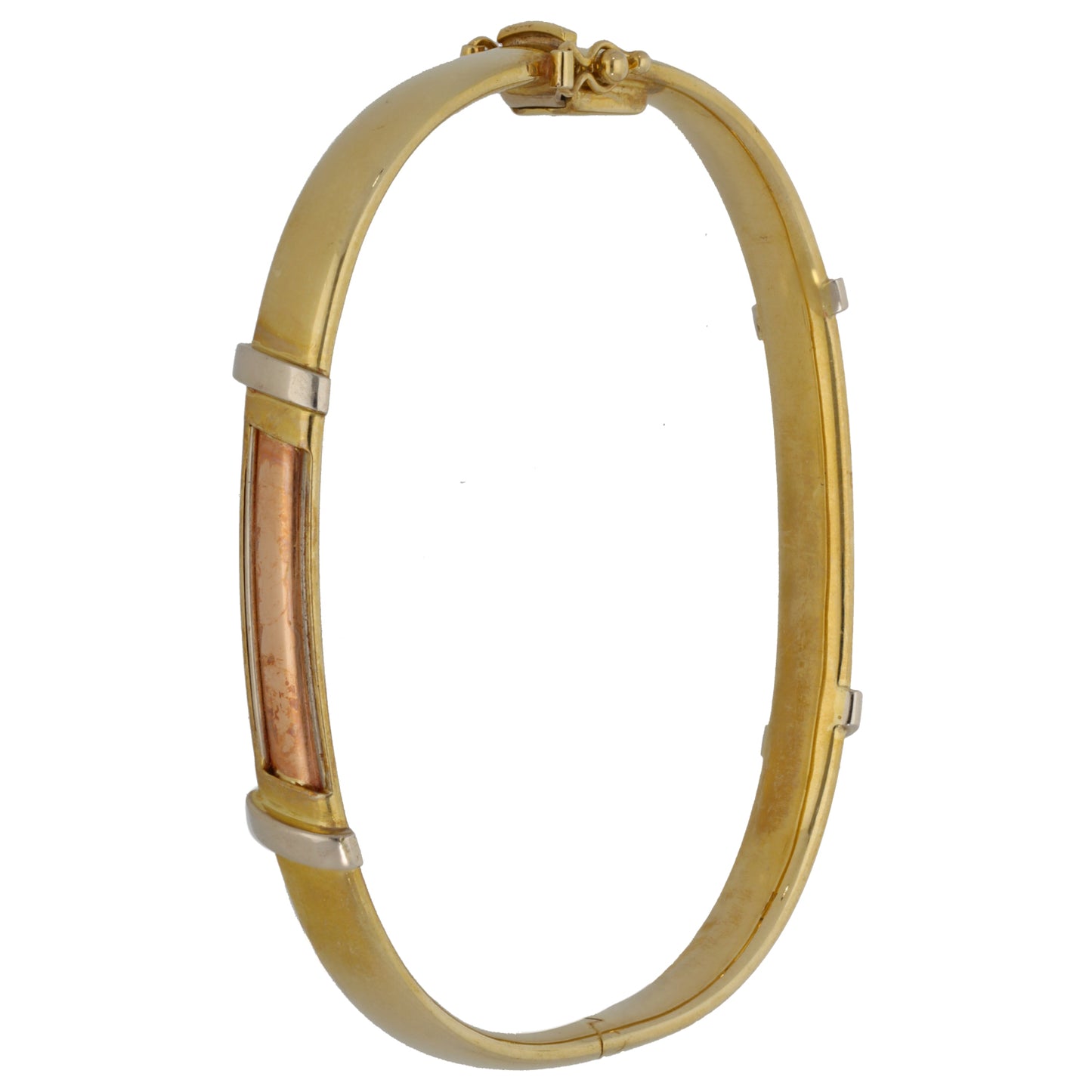 9ct Tricolour Gold Hinged/Clasp Bangle