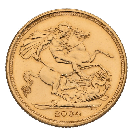 22ct Gold Queen Elizabeth II Full Sovereign Coin 2004