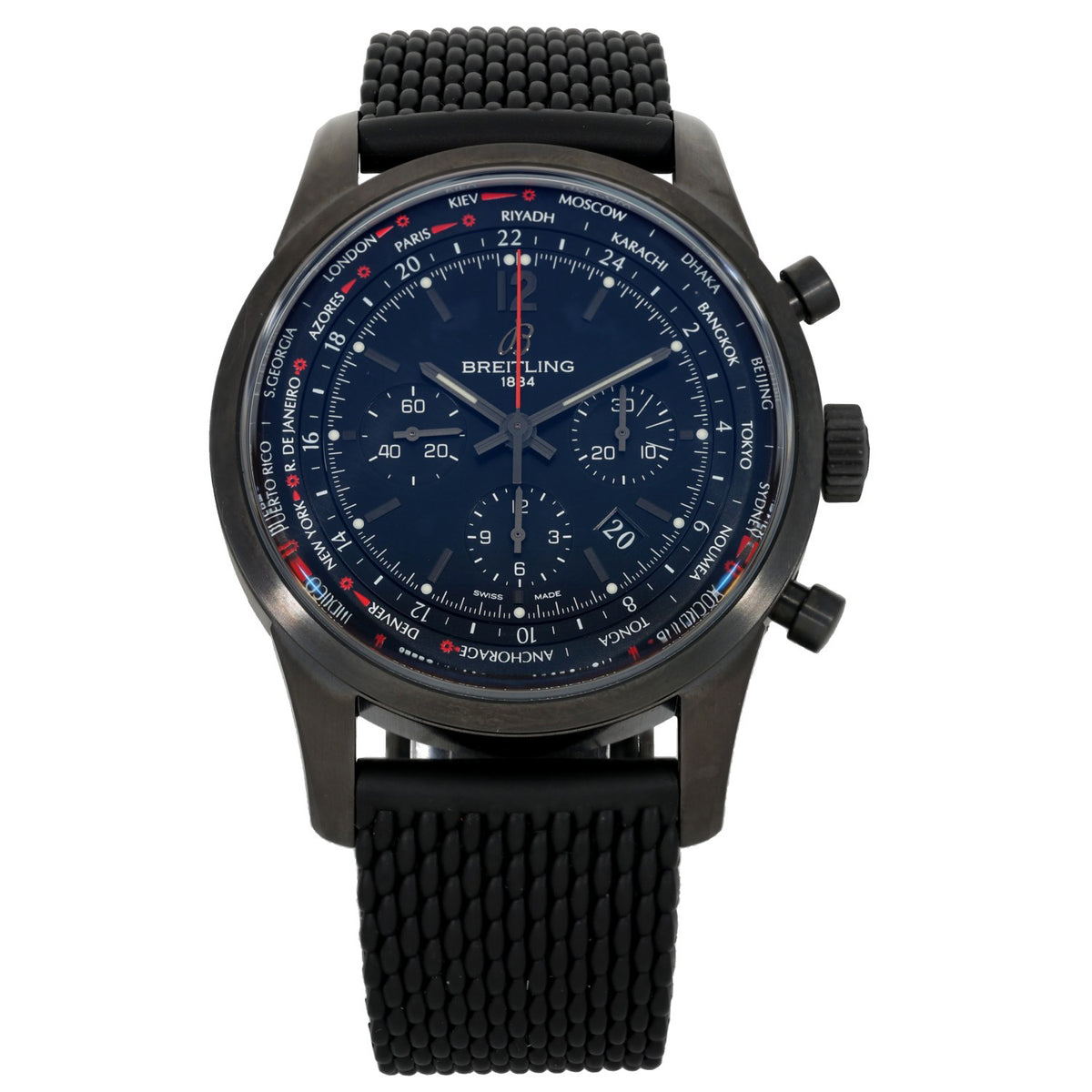 Breitling Transocean Unitime Pilot MB0510 46mm PVD Stainless Steel Watch