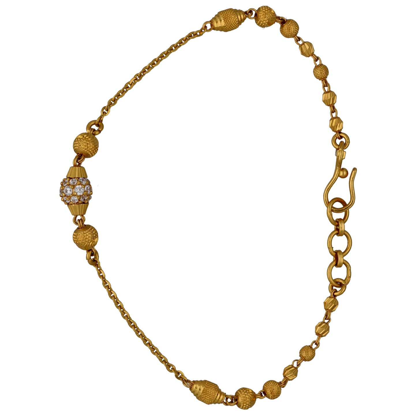New 22ct Gold Beaded Station Bracelet