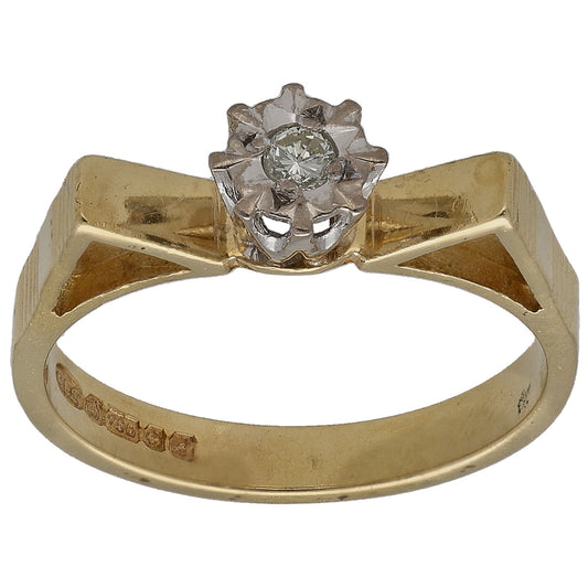 18ct Gold 0.05ct Diamond Solitaire Ring Size K