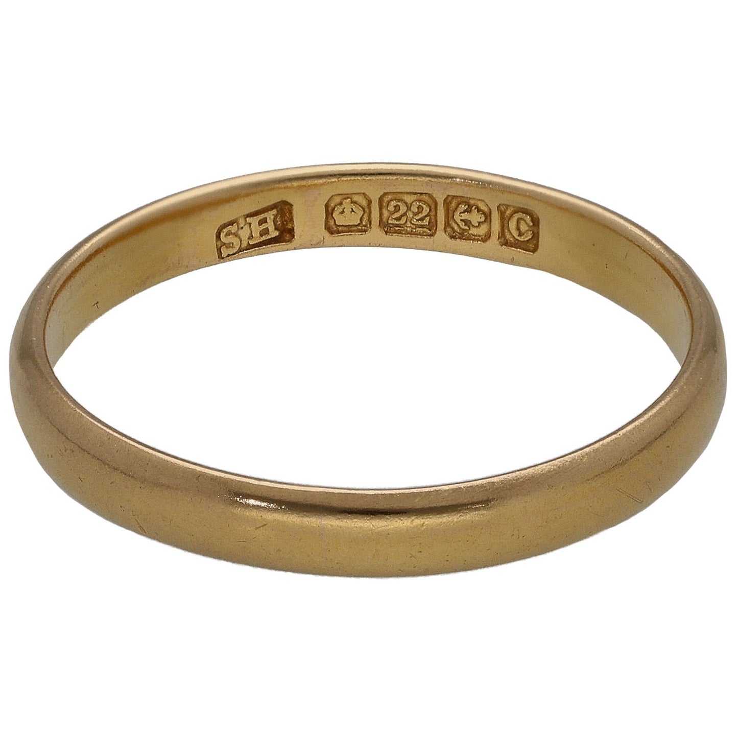 22ct Gold Plain Wedding Ring Size O