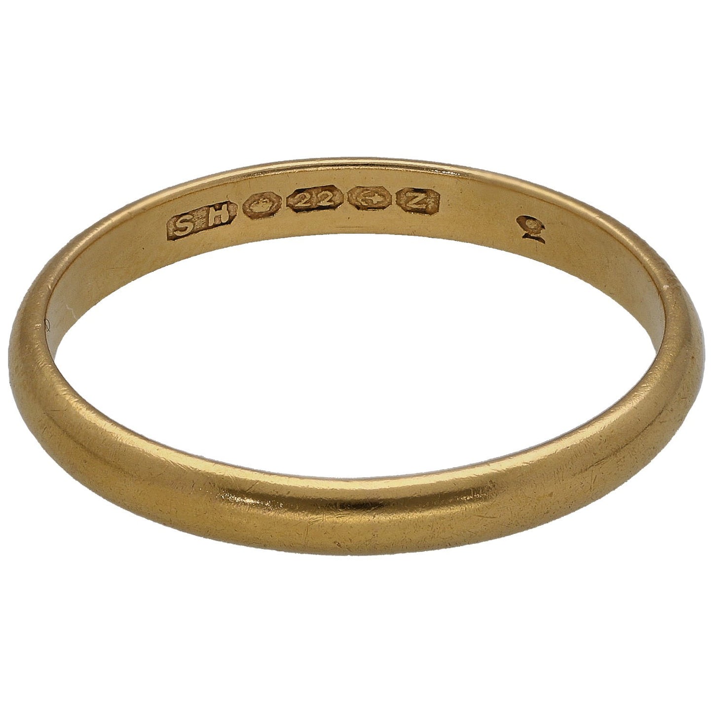 22ct Gold Plain Wedding Ring Size V