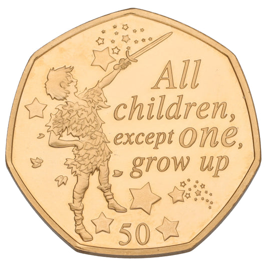 22ct Gold All Children, Except One Grow Up 50 Pence Coin 2019
