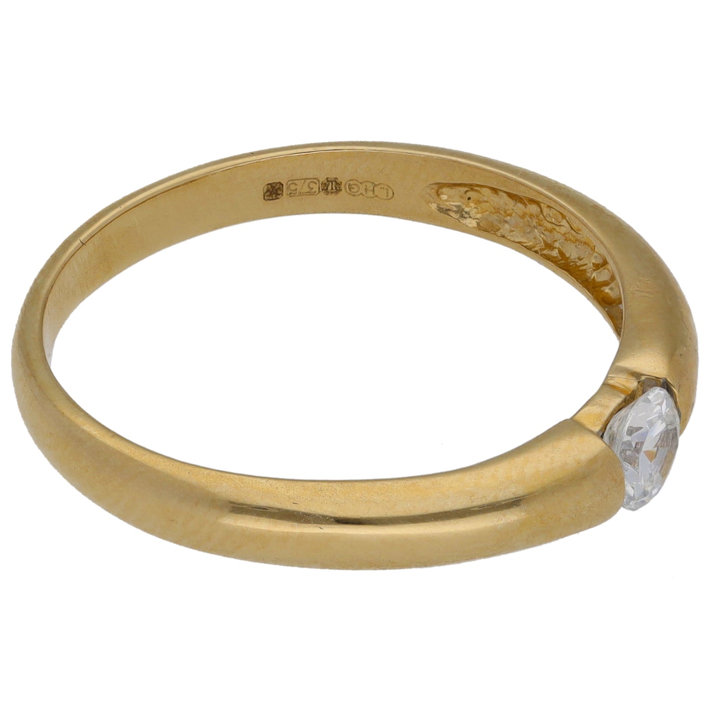 9ct Gold Cubic Zirconia Single Stone Ring Size R