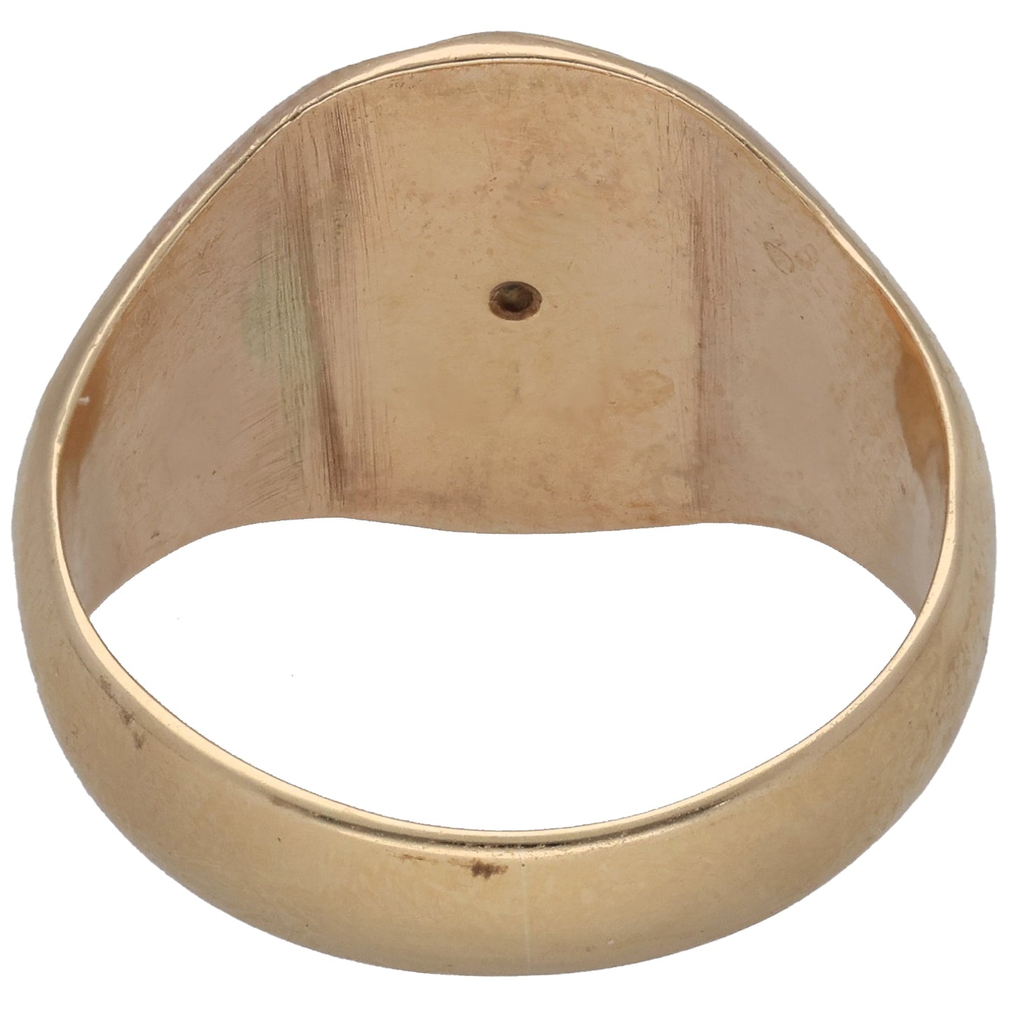 9ct Gold 0.03ct Diamond Single Stone Patterned Signet Ring Size Q