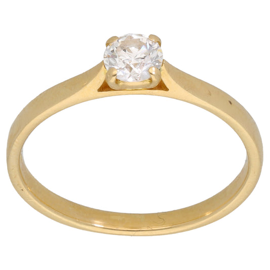 18ct Gold 0.25ct Diamond Solitaire Ring Size L