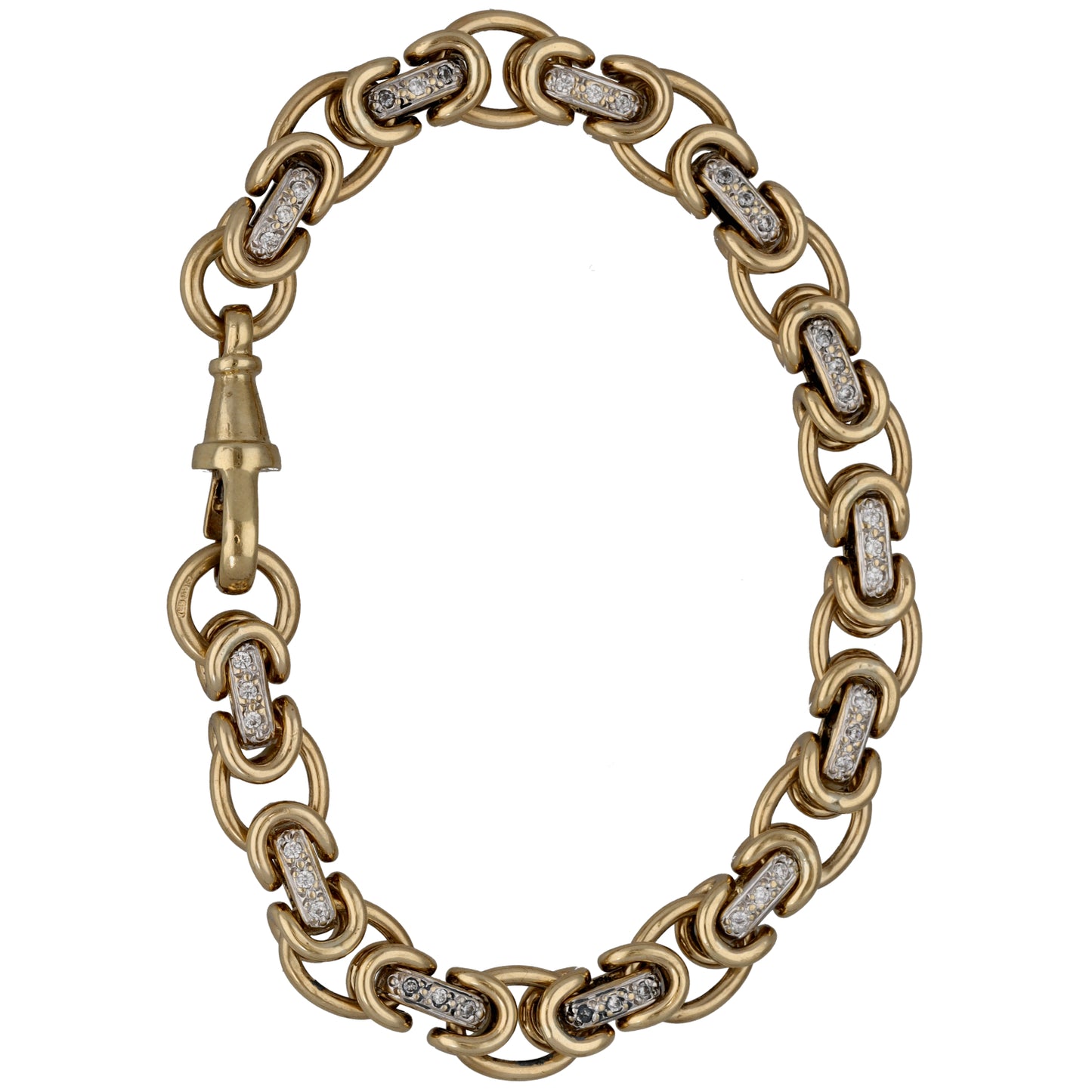 9ct Gold Cubic Zirconia Fancy Stone Set Bracelet