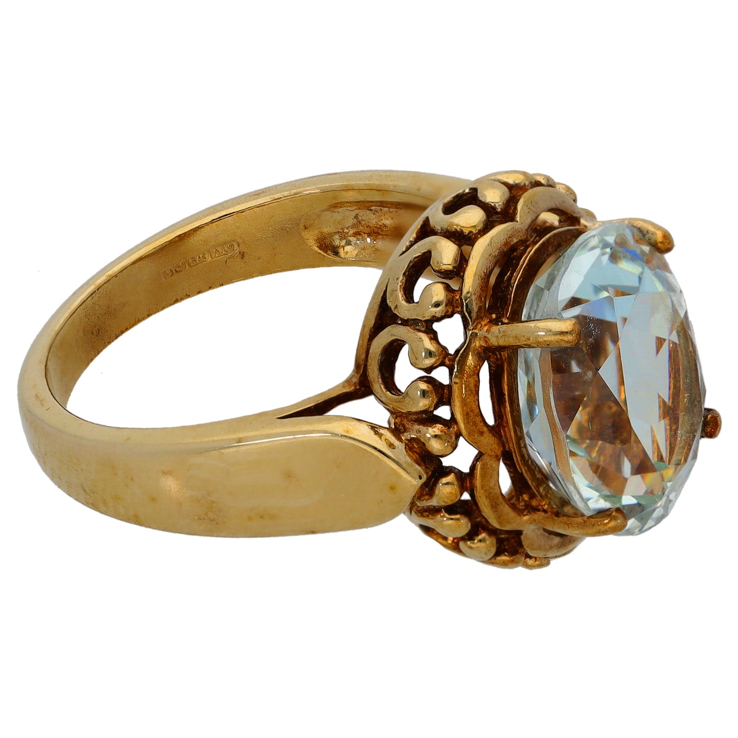 9ct Gold Topaz Single Stone Ring Size N