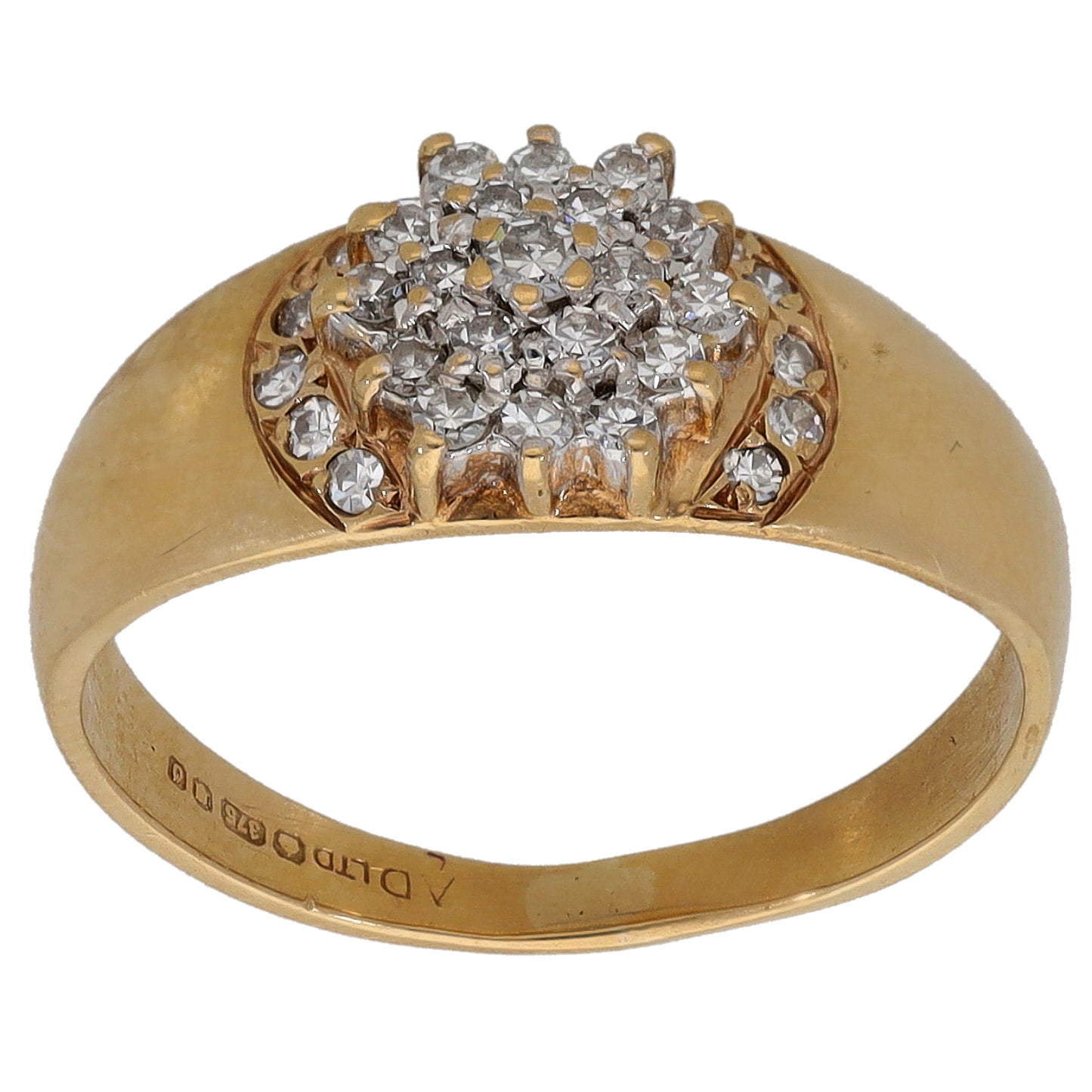 9ct Gold 0.27ct Diamond Cluster Ring Size L