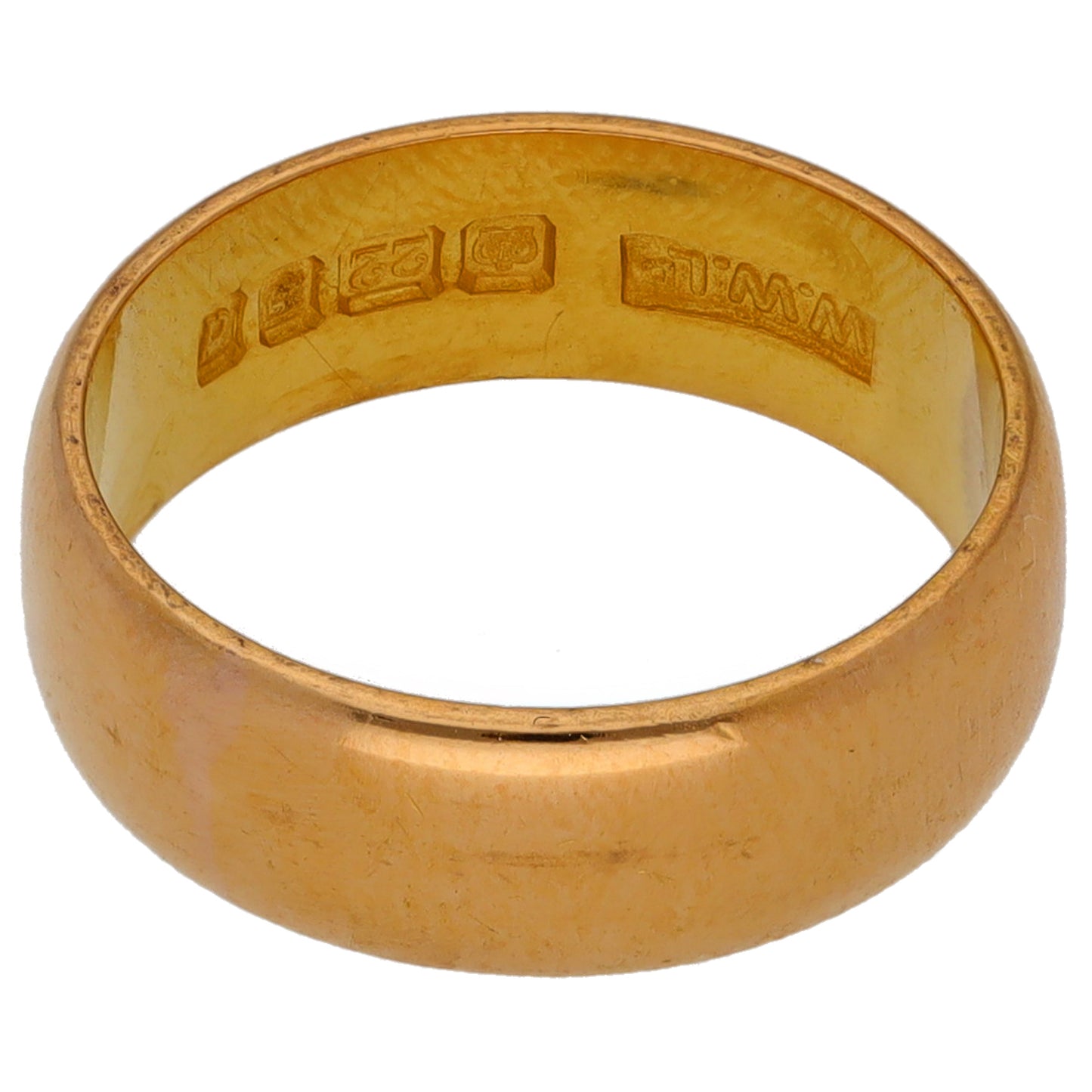 22ct Gold Plain Wedding Ring Size N