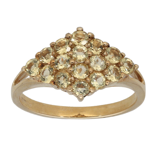 9ct Gold Yellow Apatite Dress/Cocktail Ring Size N