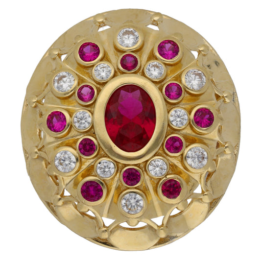 14ct Gold Imitation Dress/Cocktail Ring Size P