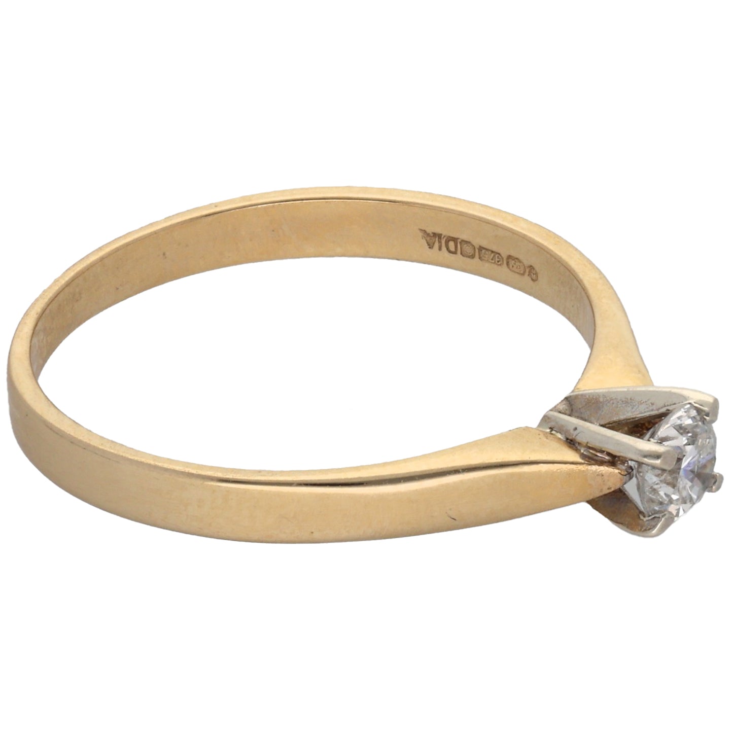 9ct Gold 0.25ct Diamond Solitaire Ring Size P