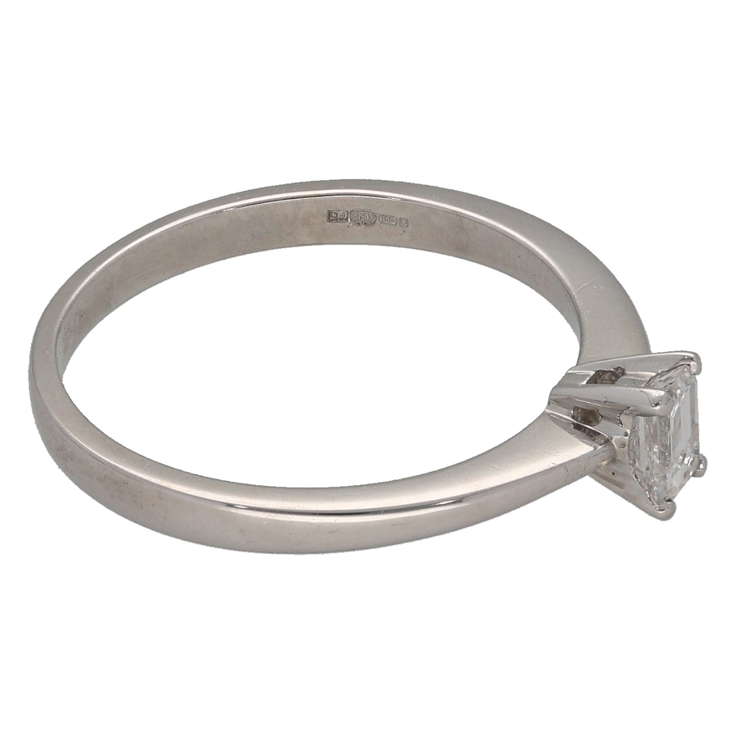 18ct White Gold 0.25ct Diamond Solitaire Ring Size N