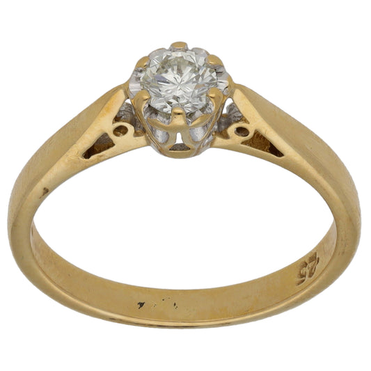 9ct Gold 0.25ct Diamond Solitaire Ring Size L