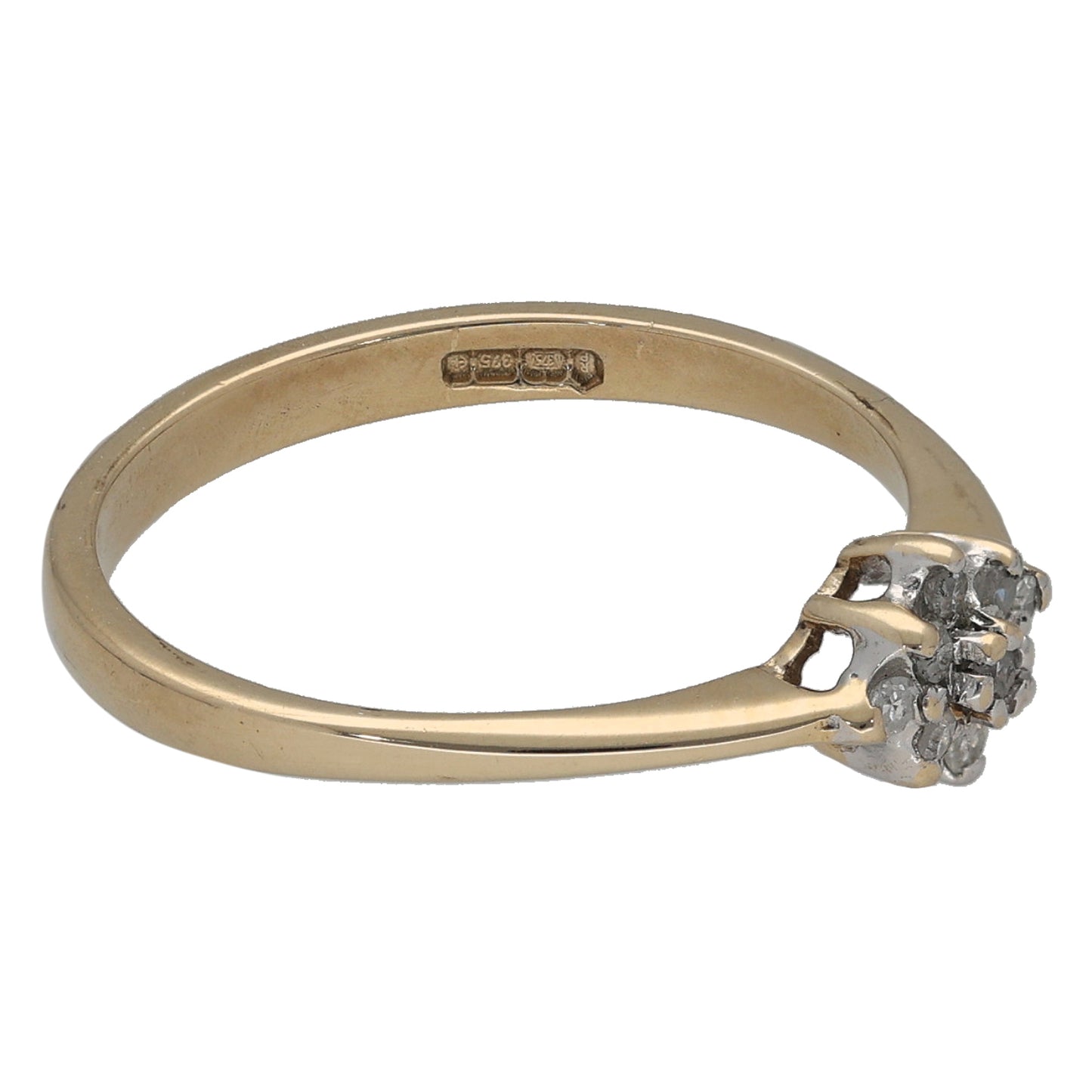 9ct Gold 0.10ct Diamond Cluster Ring Size N