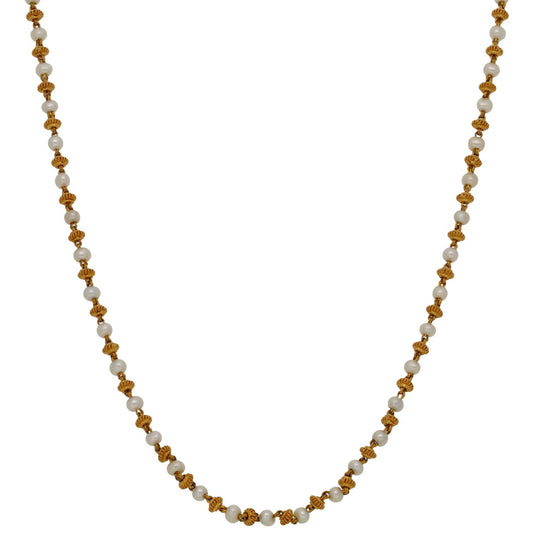 22ct Gold Cultured Pearl Fancy Necklace 24"