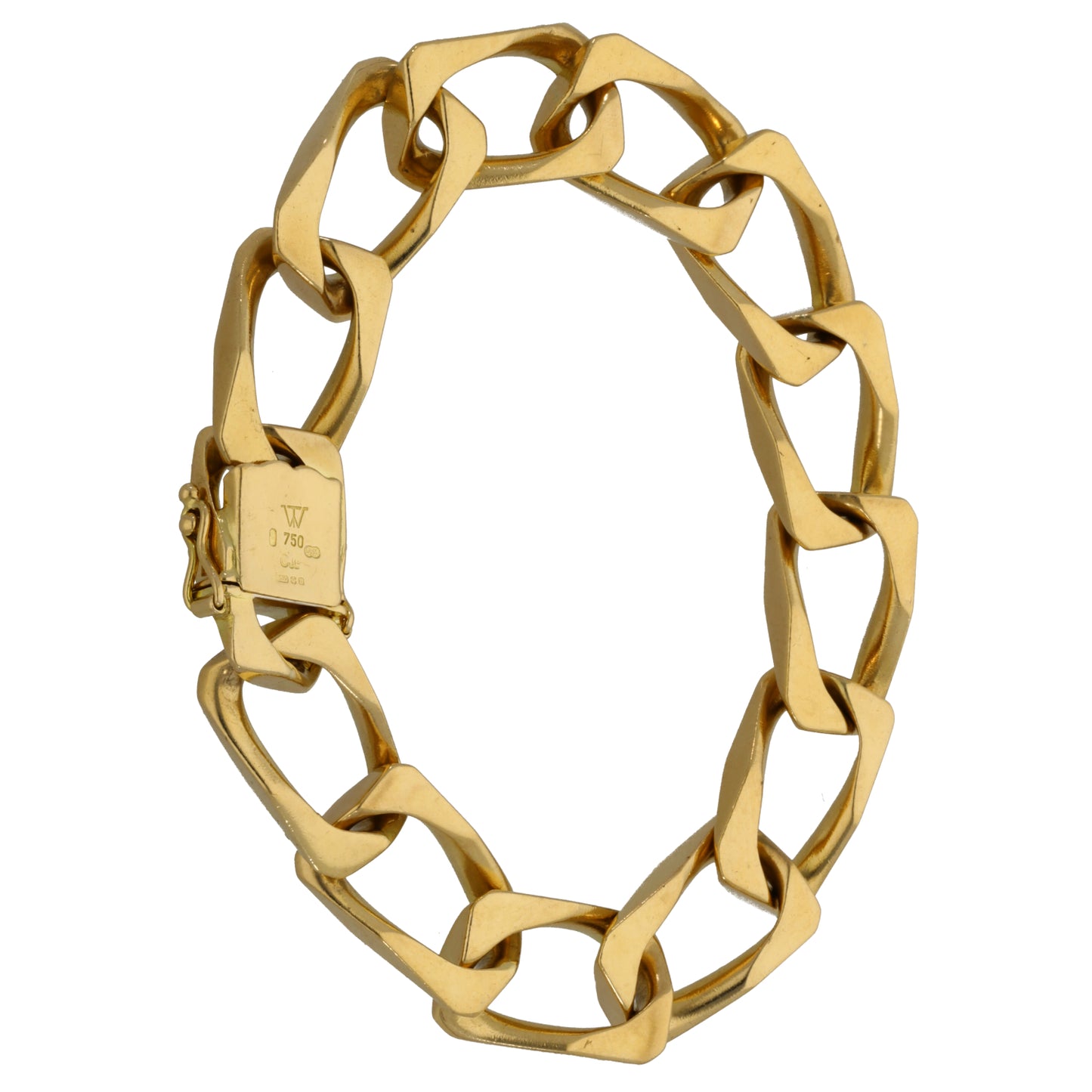 18ct Gold 0.72ct Diamond Curb Bracelet