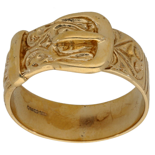 9ct Gold Buckle Ring Size U