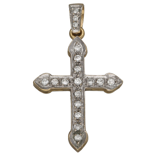 9ct Gold Cubic Zirconia Cross Pendant