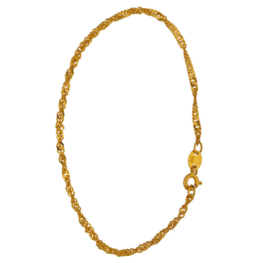 Gold chain bracelet with oval toggle clasp
