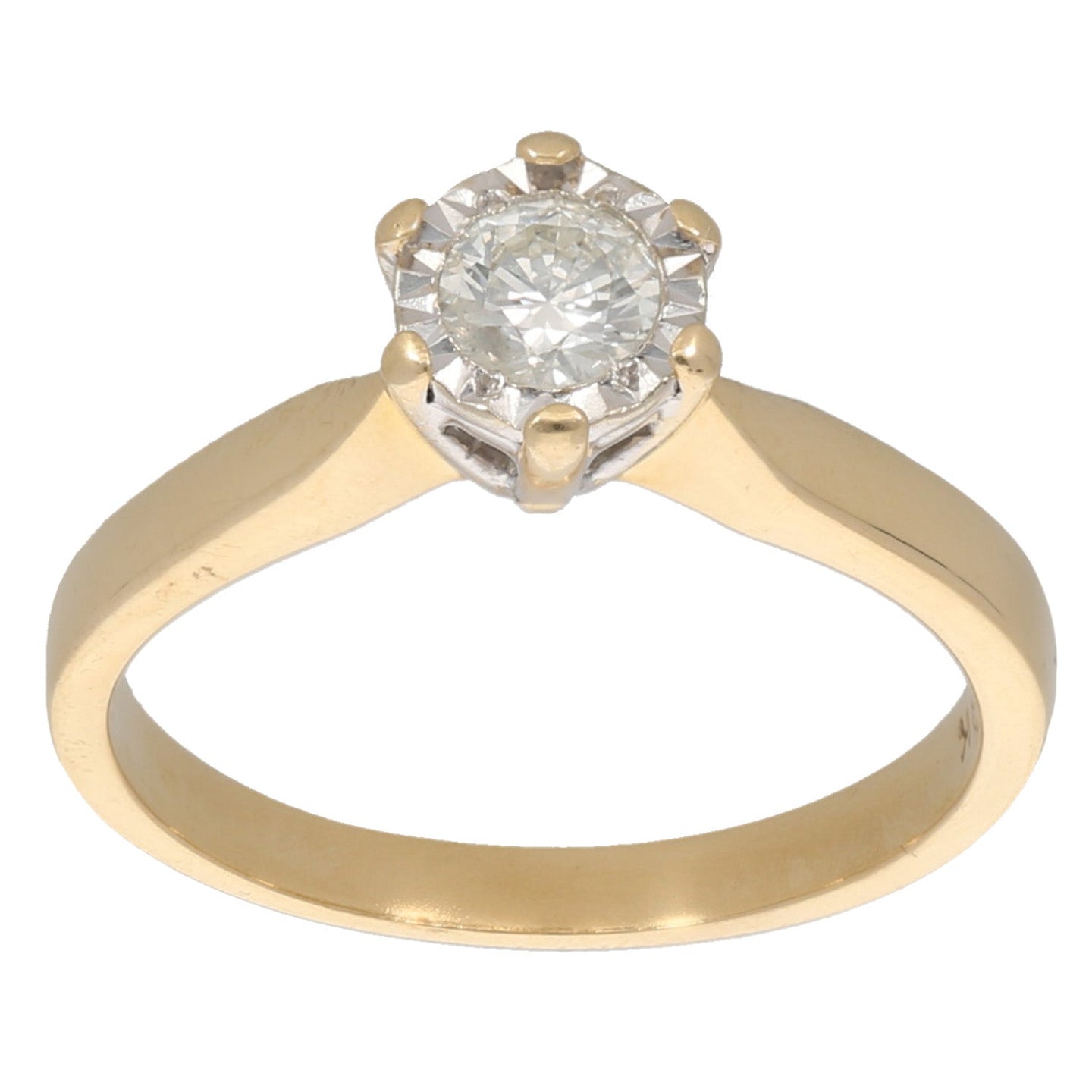 18ct Gold 0.25ct Diamond Solitaire Ring Size M