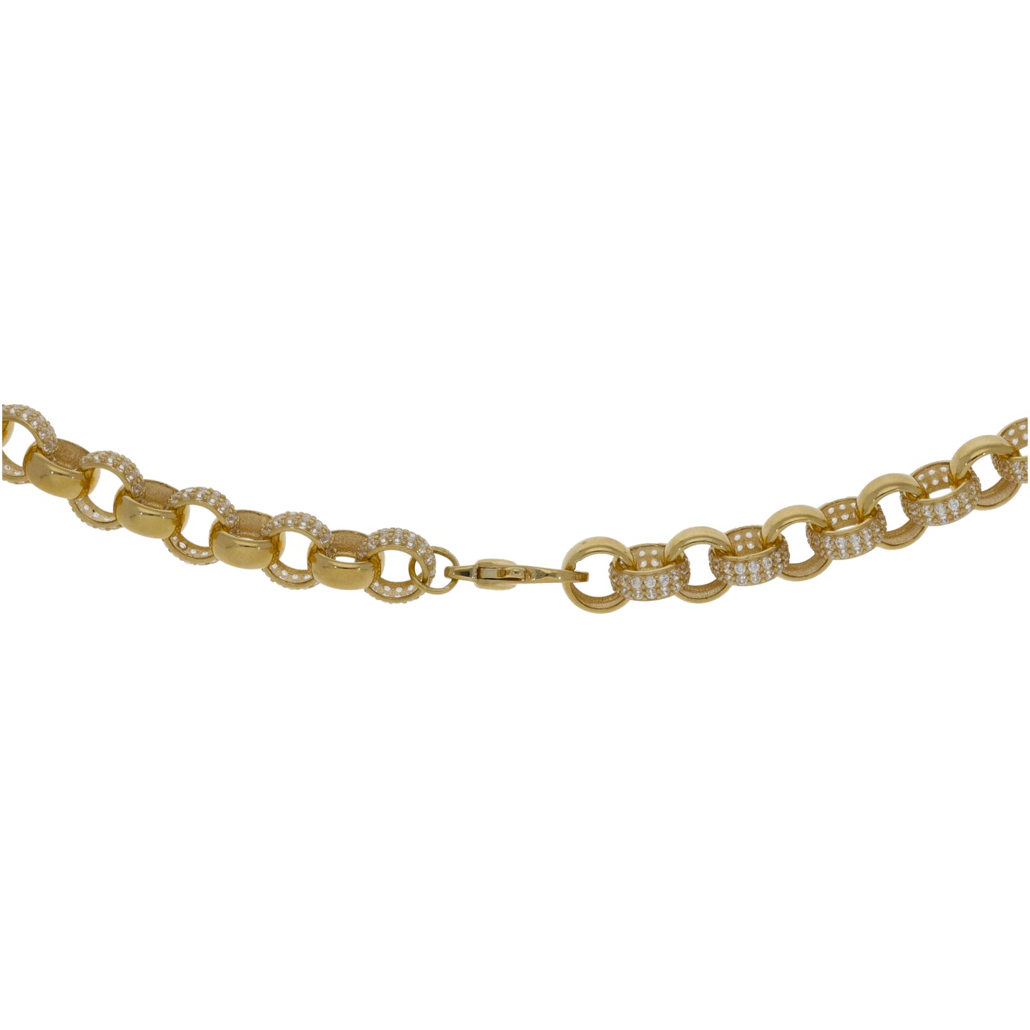 New 9ct Gold Cubic Zirconia Belcher Chain 20"