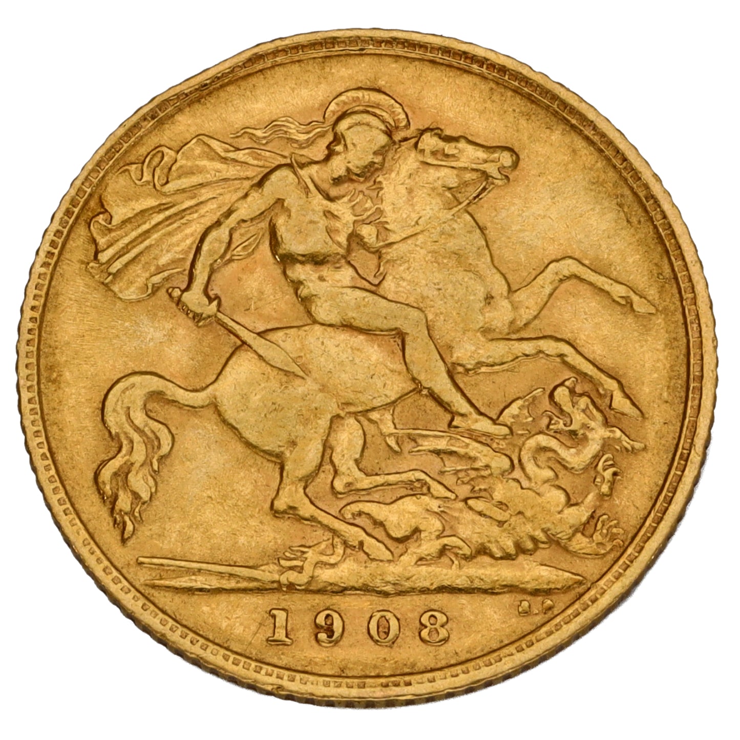22ct Gold King Edward VII Half Sovereign Coin 1908