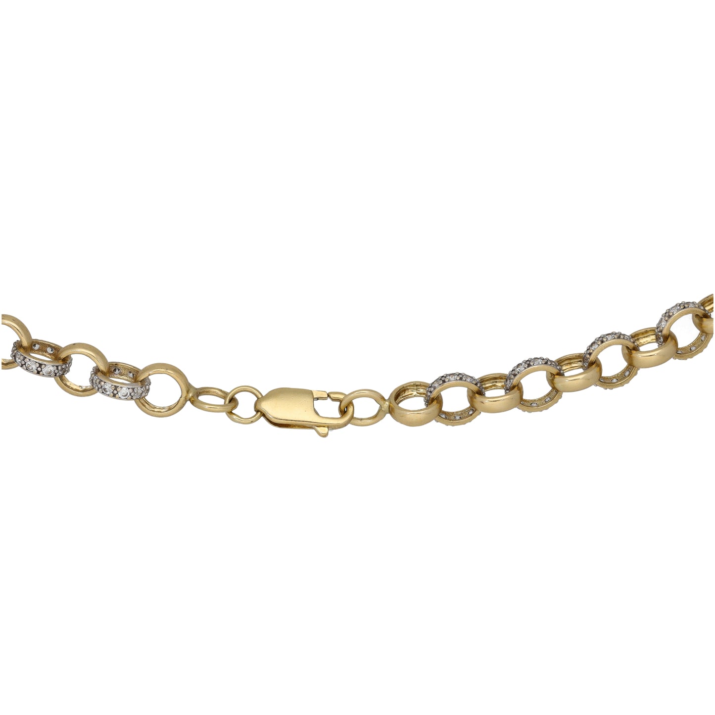9ct Gold Cubic Zirconia Belcher Chain 26"