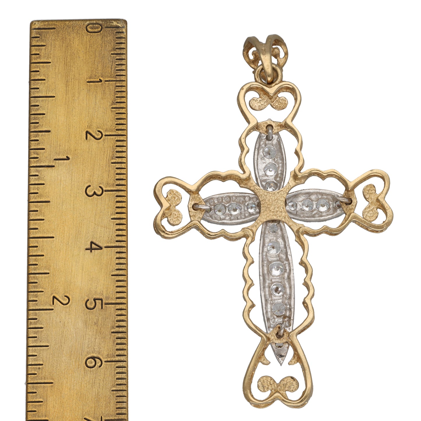 9ct Gold Cubic Zirconia Cross Pendant