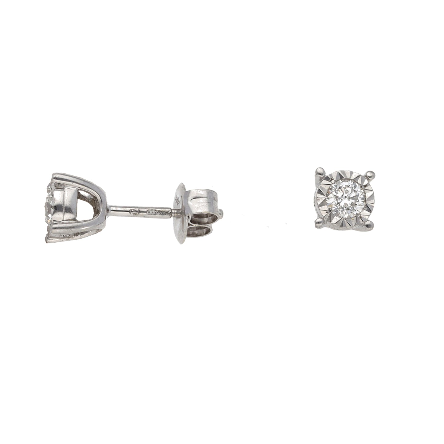9ct Gold 0.20ct Diamond Solitaire Earrings