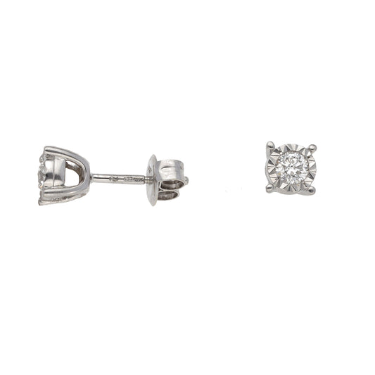 9ct Gold 0.20ct Diamond Solitaire Earrings