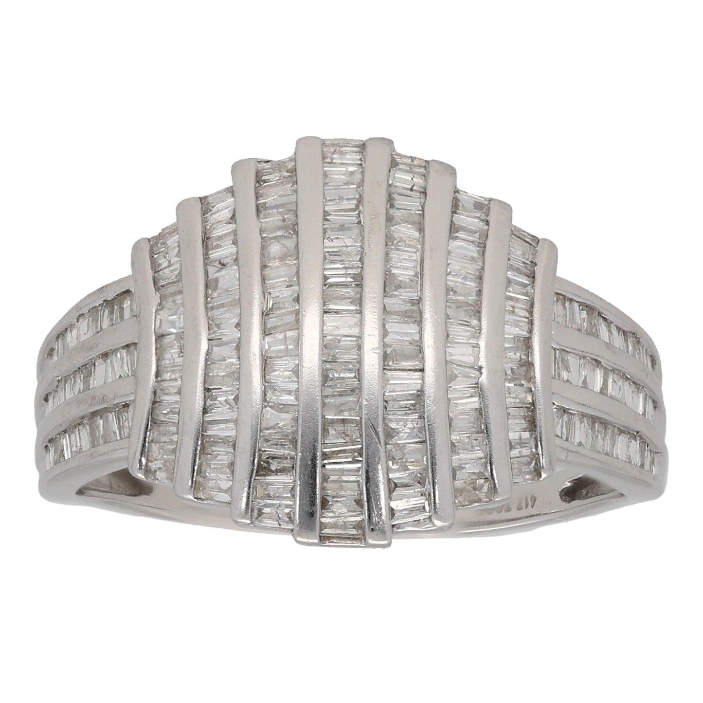 9ct White Gold 1.49ct Diamond Dress/Cocktail Ring Size R