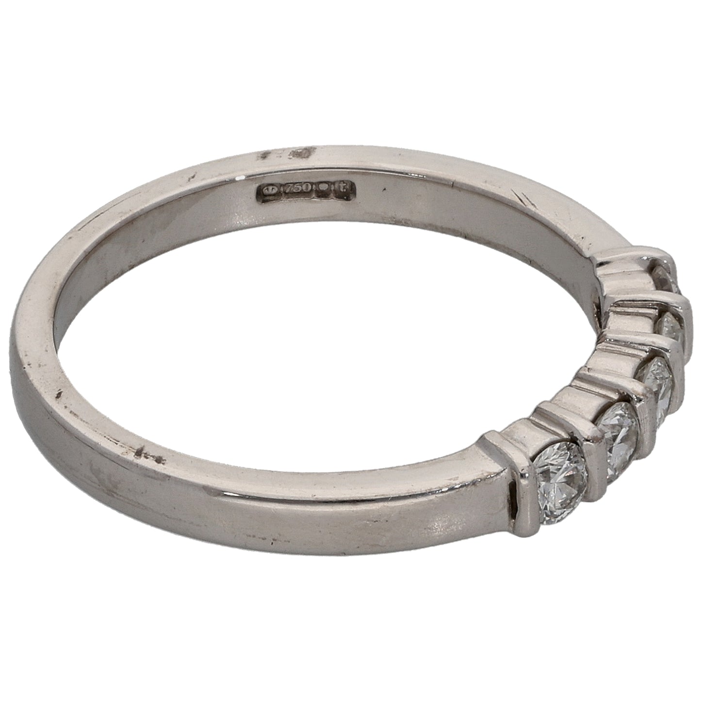 18ct White Gold 0.30ct Diamond Half Eternity Ring Size L