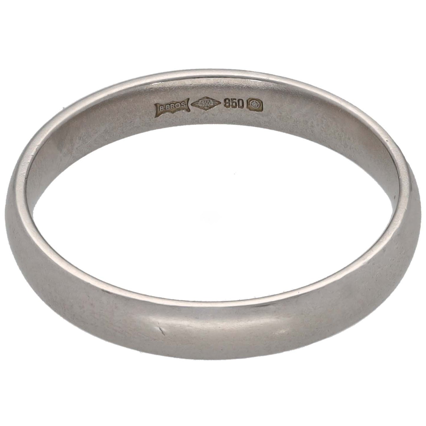 Platinum Plain Wedding Ring Size M