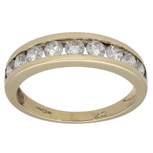 9ct Gold Cubic Zirconia Half Eternity Ring Size M