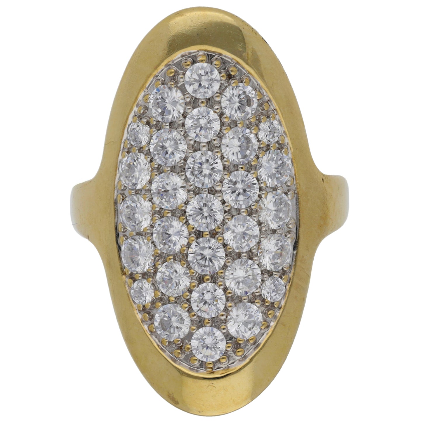 9ct Gold Cubic Zirconia Dress/Cocktail Ring Size Q