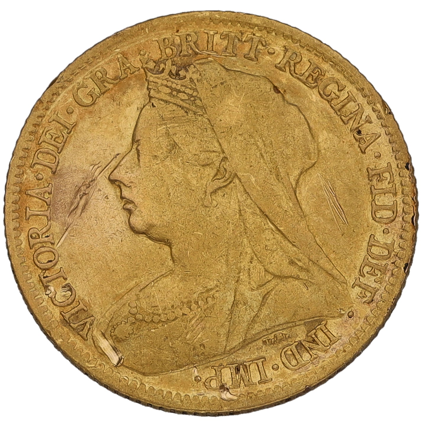 22ct Gold Queen Victoria Half Sovereign Coin 1898