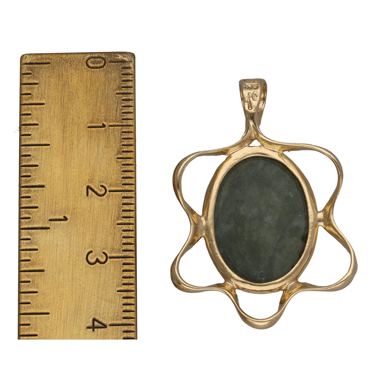 9ct Gold Jade Alternative Pendant