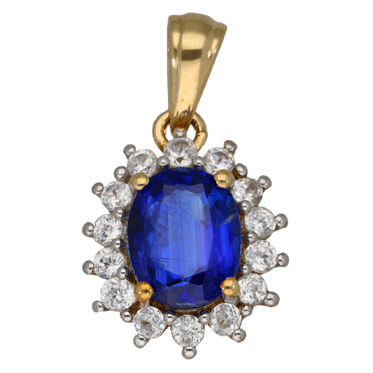 9ct Gold Kyanite & Imitation Dress/Cocktail Pendant