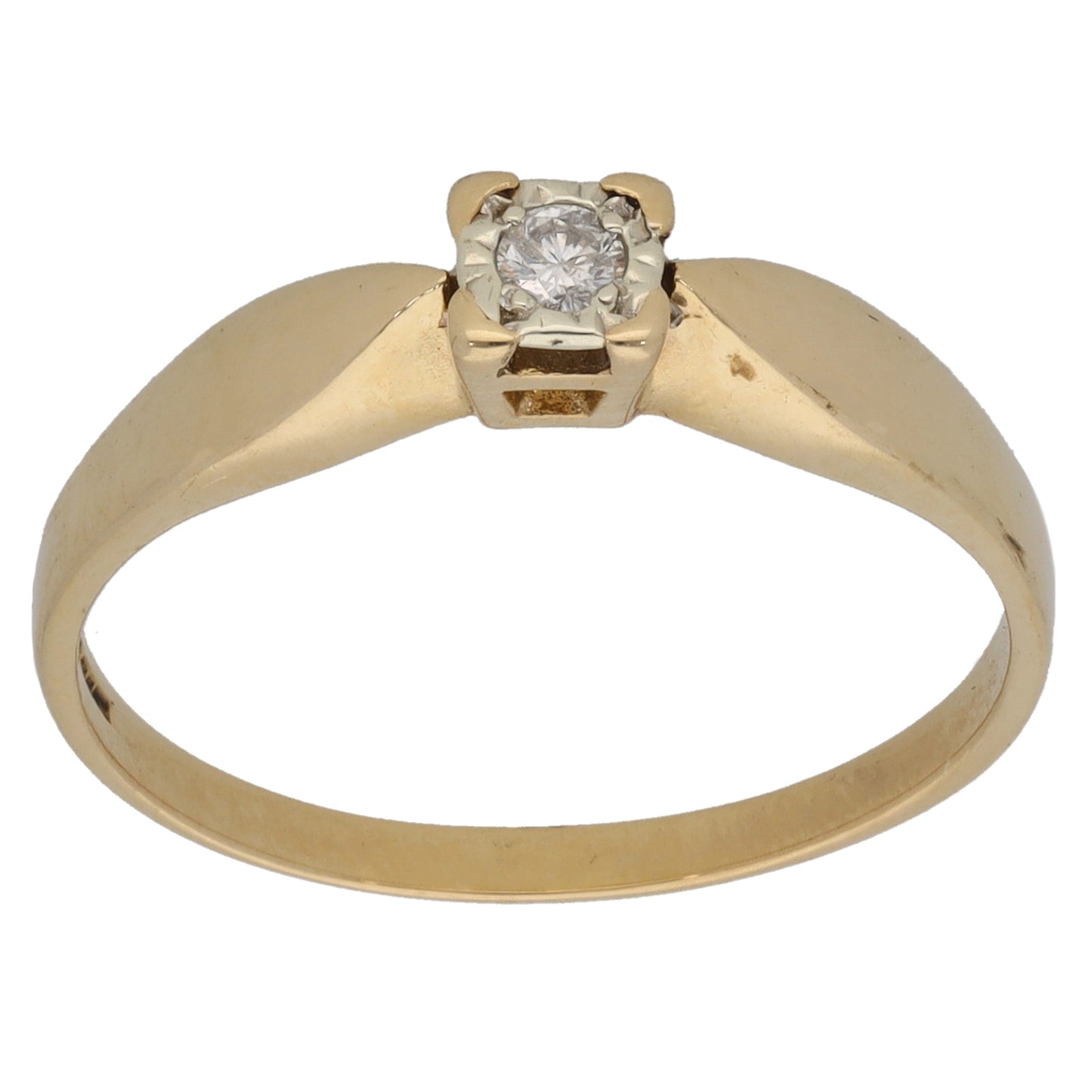 9ct Gold 0.05ct Diamond Solitaire Ring Size R