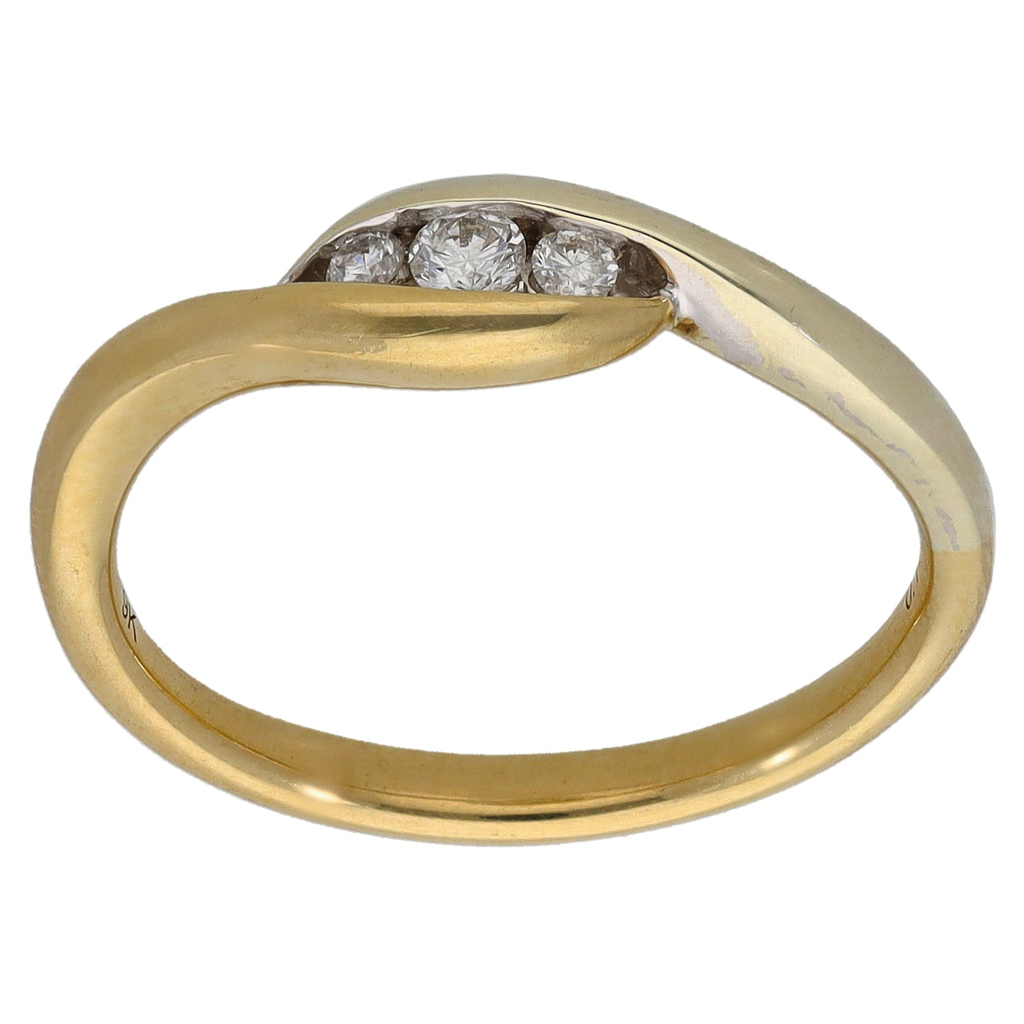 9ct Gold 0.11ct Diamond Three Stone Ring Size N