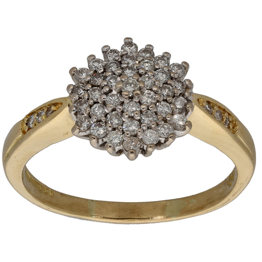 18ct Gold 0.50ct Diamond Cluster Ring Size P