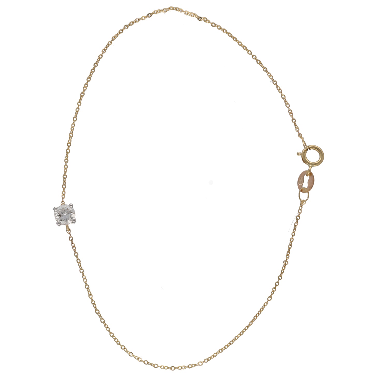 New 9ct Gold 0.25ct Diamond Solitaire Bracelet