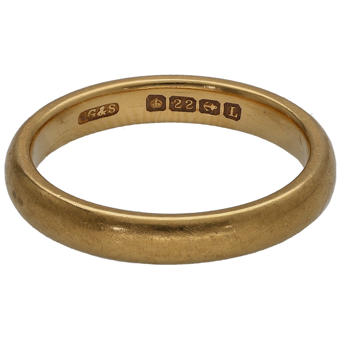 22ct Gold Plain Wedding Ring Size N