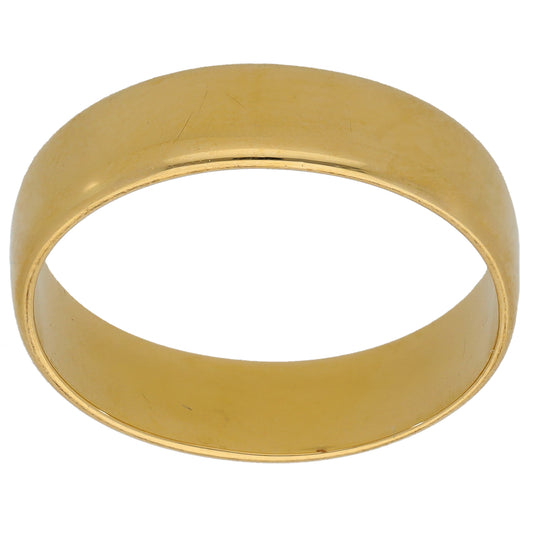 18ct Gold Plain Wedding Ring Size P